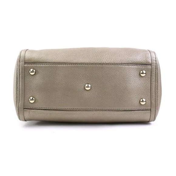 Auth GUCCI Soho Handbag Shoulder Bag Metallic Greige Leather/Goldtone - Picture 4 of 15